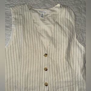 Striped Cream Vest Top